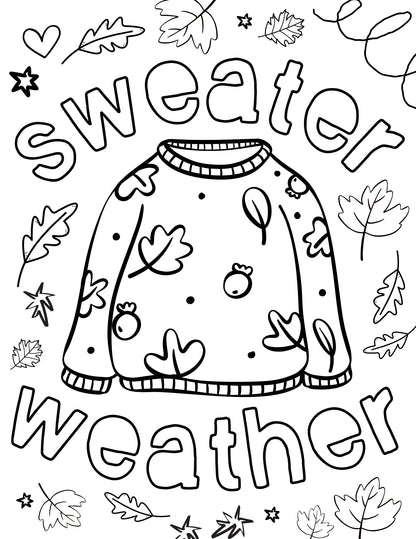 FREE Fall Coloring Page - Instant Download