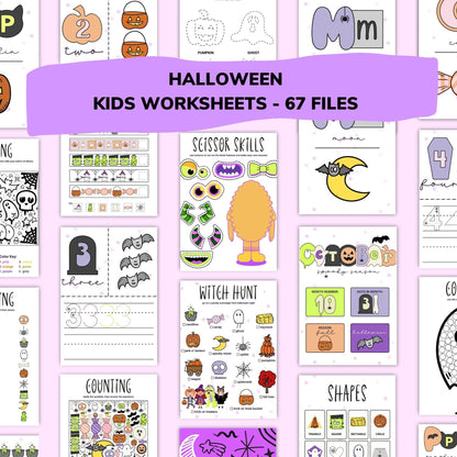 Halloween Kids Worksheets / Downloadable File / Digital Worksheets