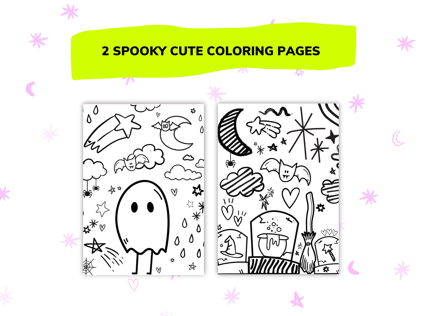 Halloween Whimsy Coloring Pages - Instant Download