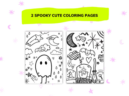 Halloween Whimsy Coloring Pages - Instant Download