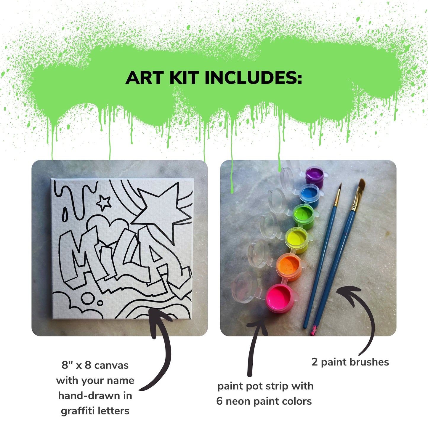 Personalized Graffiti Art Kit - 8" x 8"