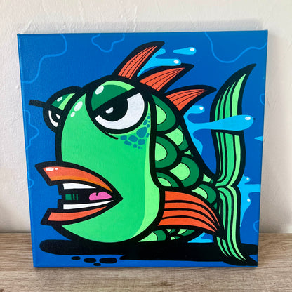 12" x 12" Graffiti Fish Painting