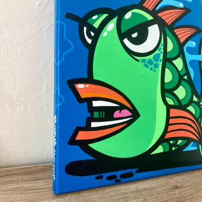 12" x 12" Graffiti Fish Painting