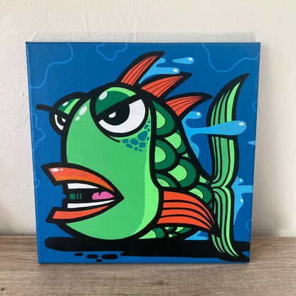 12" x 12" Graffiti Fish Painting