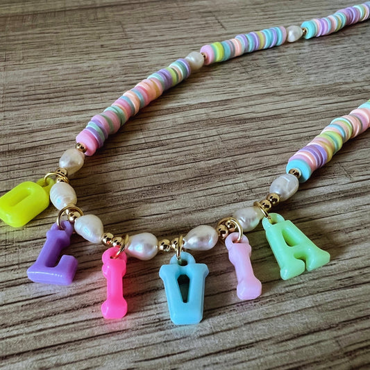 Personalized Candy-Colored Beaded Necklace