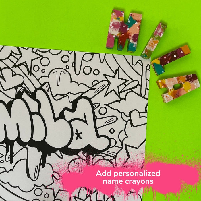 Personalized Graffiti Coloring Page - Instant Download