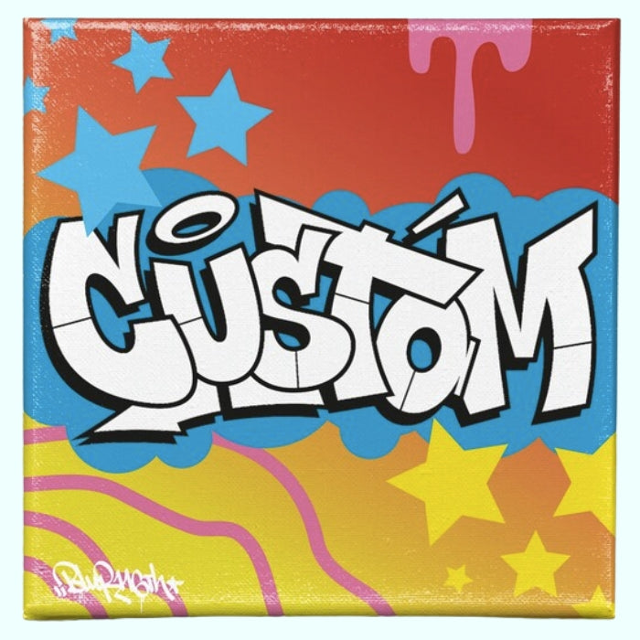 8" x 8" Hand-painted Personalized Graffiti Canvas