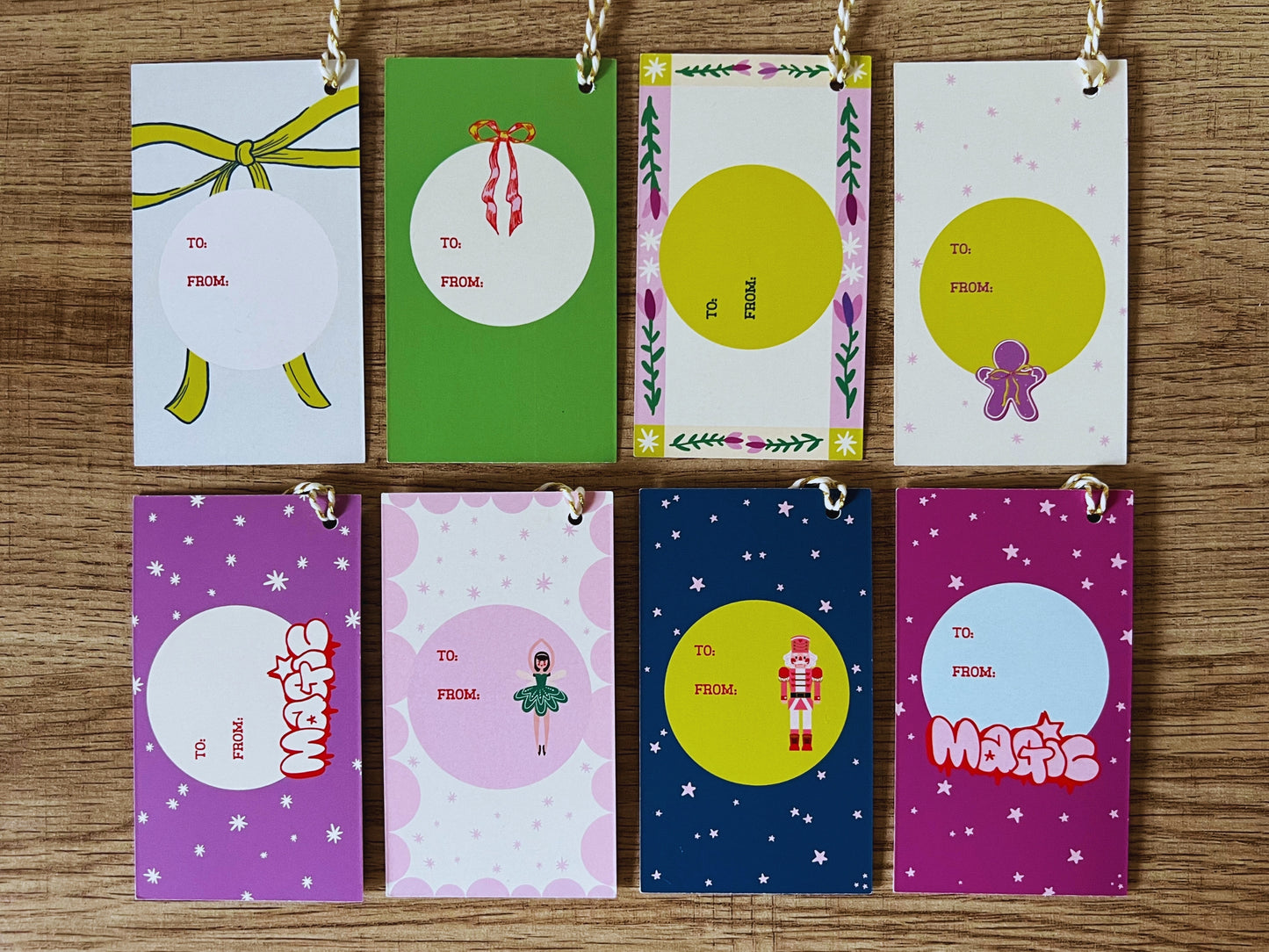 Graffiti-meets-Whimsy Holiday Gift Tags — Designed by us!