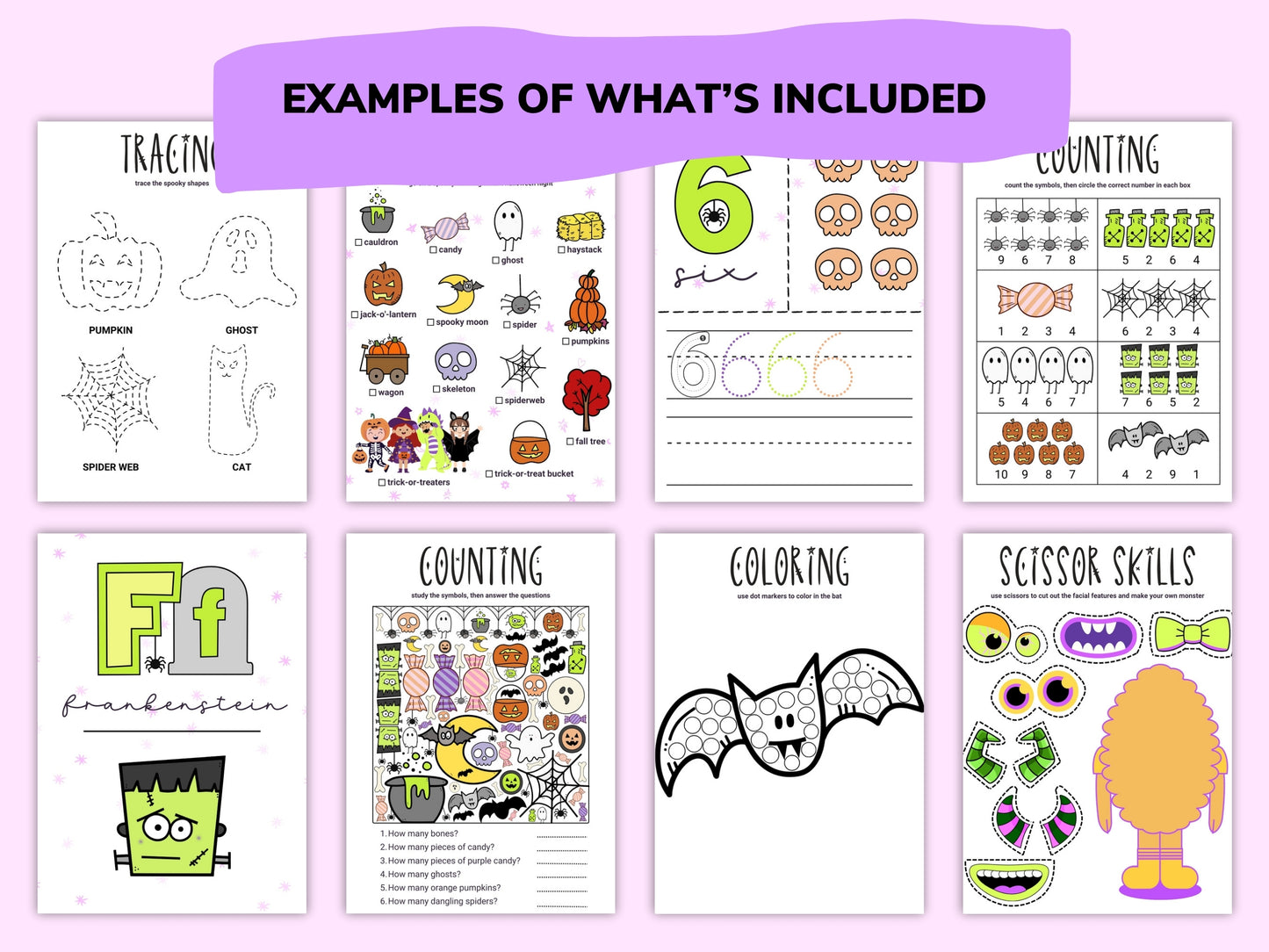 Halloween Kids Worksheets / Downloadable File / Digital Worksheets