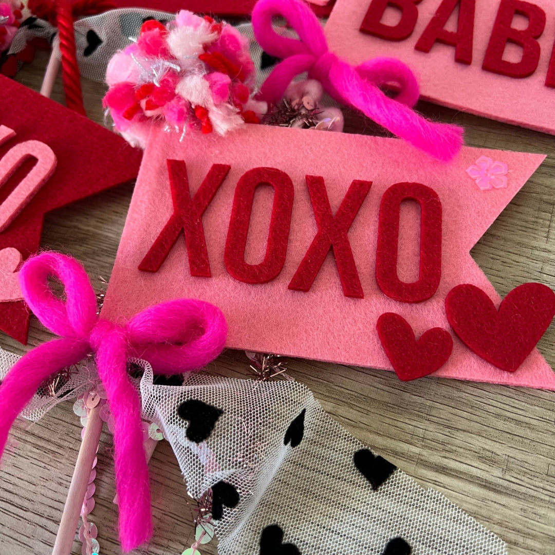 Valentine's Felt Pennant Wand