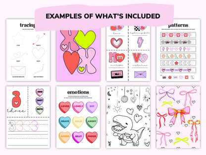 Valentine's Day Toddler Worksheets / Downloadable File / Digital Worksheets