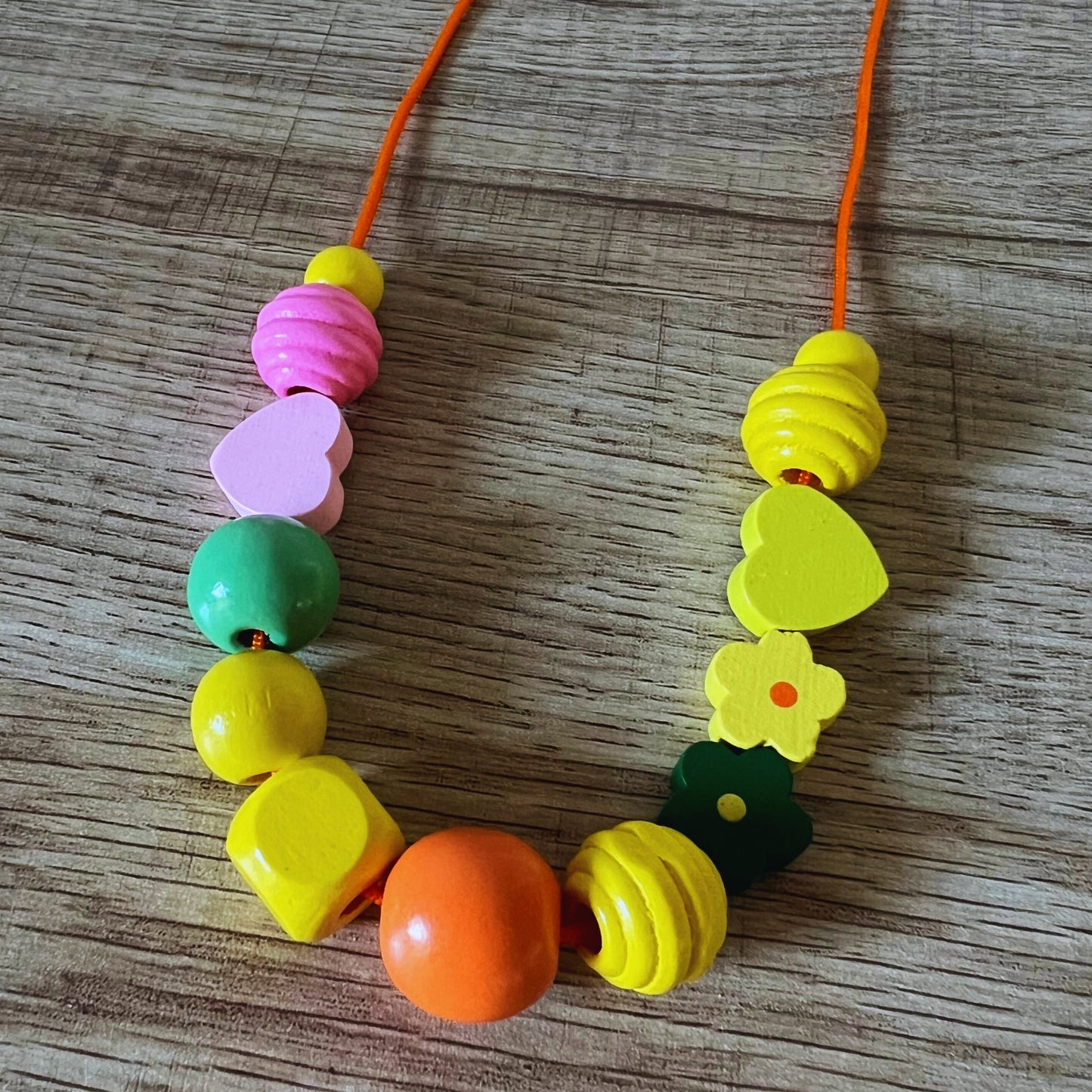 Whimsical Wood Beaded Necklace