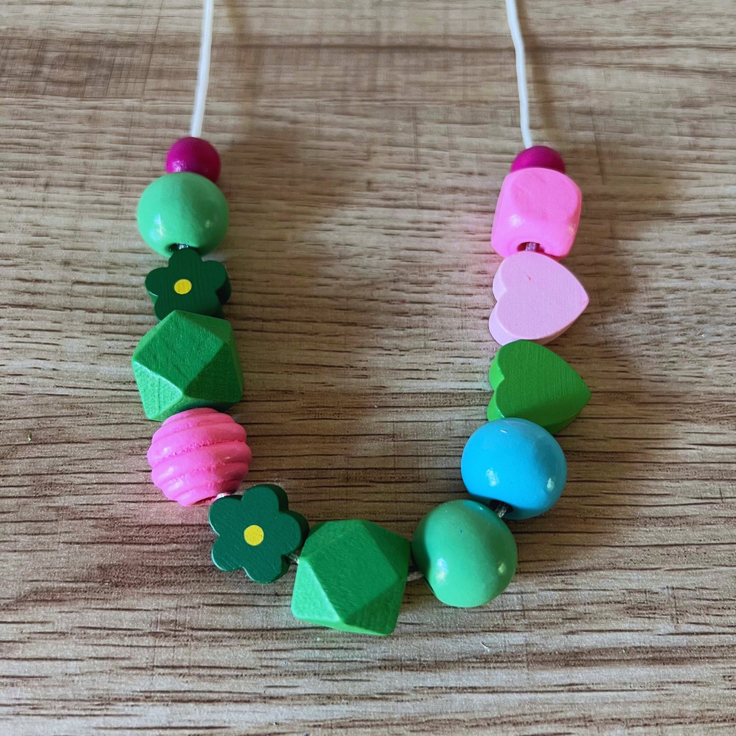 Whimsical Wood Beaded Necklace