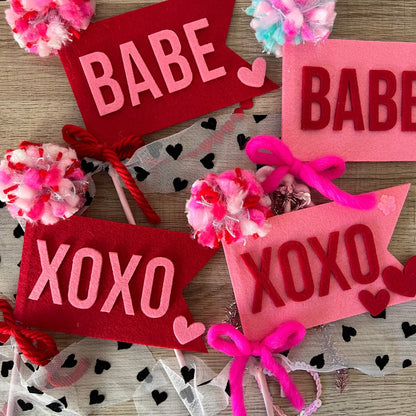 Valentine's Felt Pennant Wand