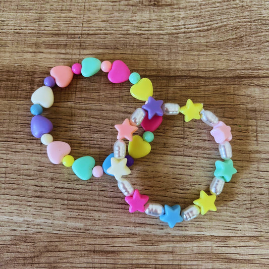 Hearts & Stars Beaded Bracelet Set