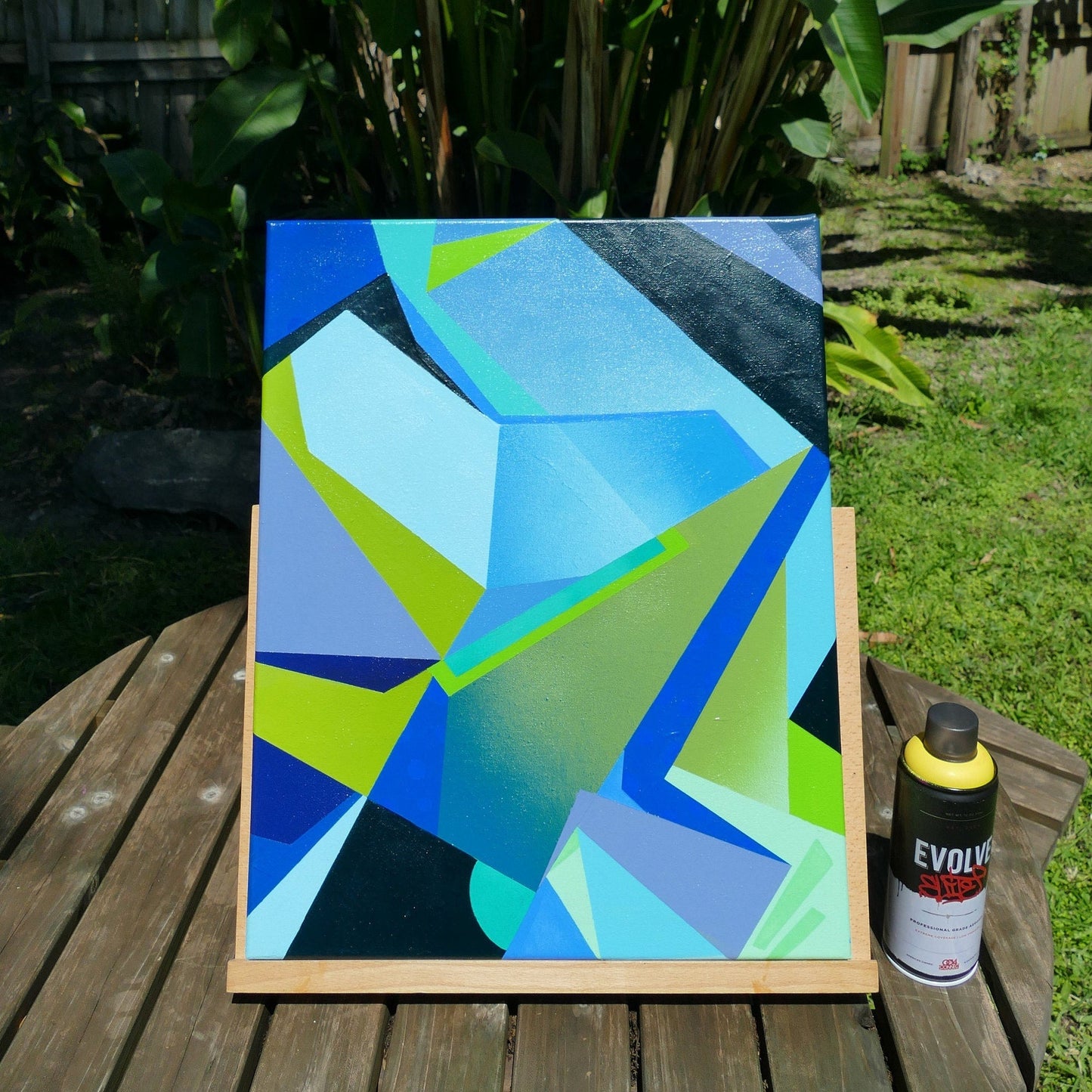 16" x 20" Geometric Abstract Painting