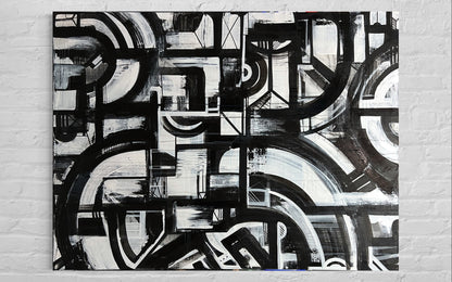 48" x 36" Mechanical Abstract Painting