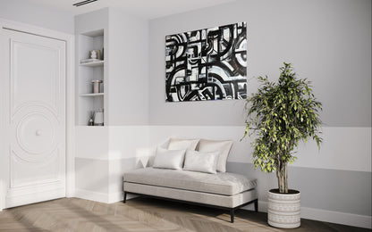 48" x 36" Mechanical Abstract Painting