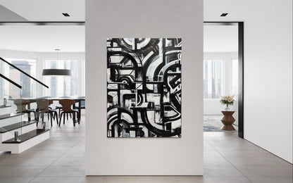 48" x 36" Mechanical Abstract Painting