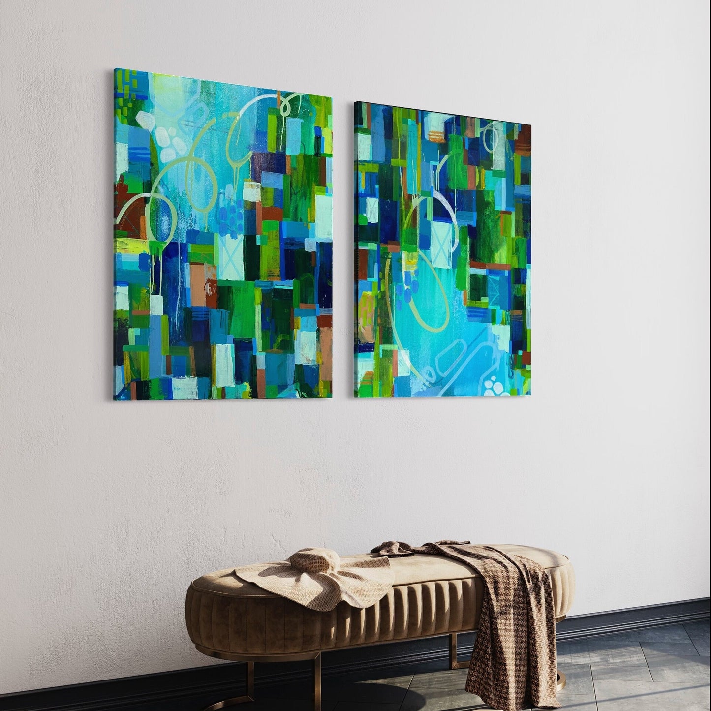 30" x 40" Set of Abstract Paintings