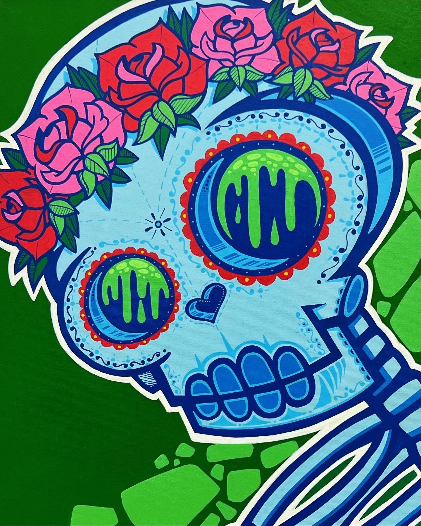 18" x 24" Sugar Skull Painting