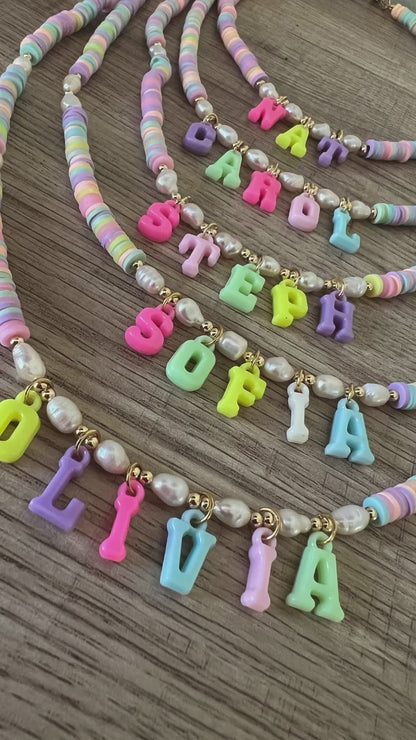 Personalized Candy-Colored Chunky Necklace