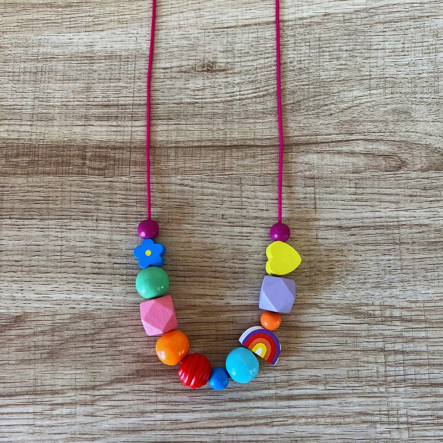 Whimsical Wood Beaded Necklace