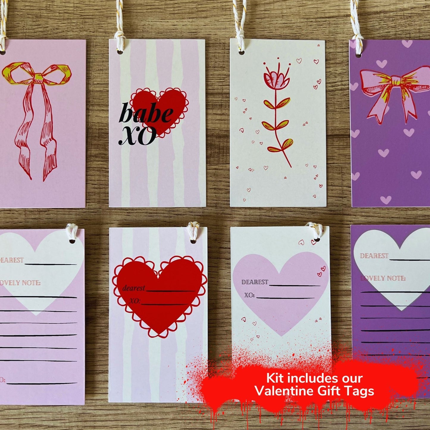 Valentines Wrapping Kit - Toppers, Love Notes & Ribbon