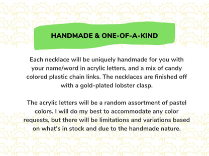 Personalized Candy-Colored Chunky Necklace