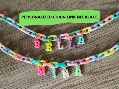 Personalized Candy-Colored Chunky Necklace