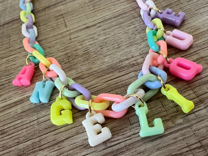 Personalized Candy-Colored Chunky Necklace