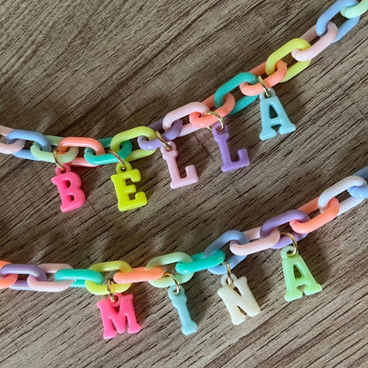 Personalized Candy-Colored Chunky Necklace