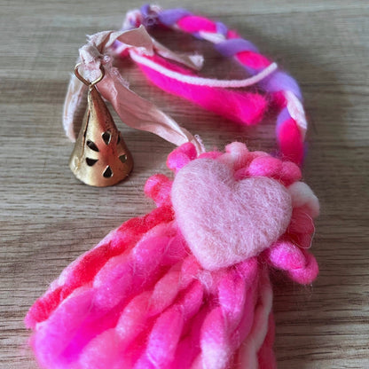 Valentines Felt Heart & Bell Tassel