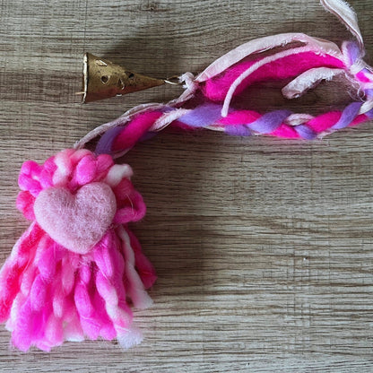 Valentines Felt Heart & Bell Tassel