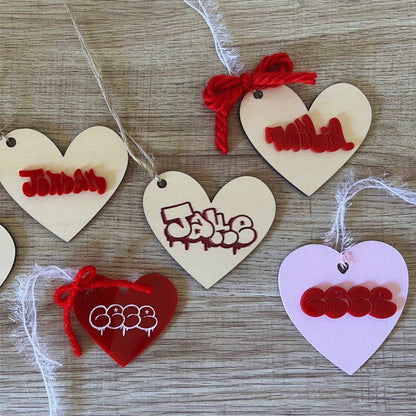 Valentines Graffiti Heart Tag / Gift Topper / Ornament