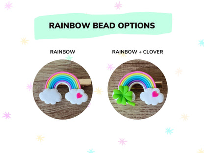 Rainbow + Clover Mini Hair Clip for girls