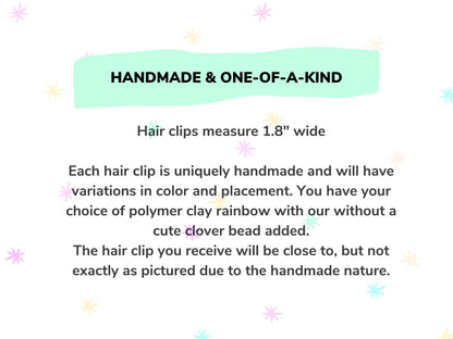 Rainbow + Clover Mini Hair Clip for girls