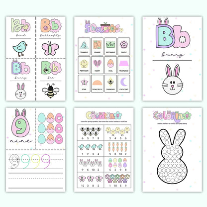 Spring + Easter Toddler Worksheets / Downloadable File / Digital Worksheets